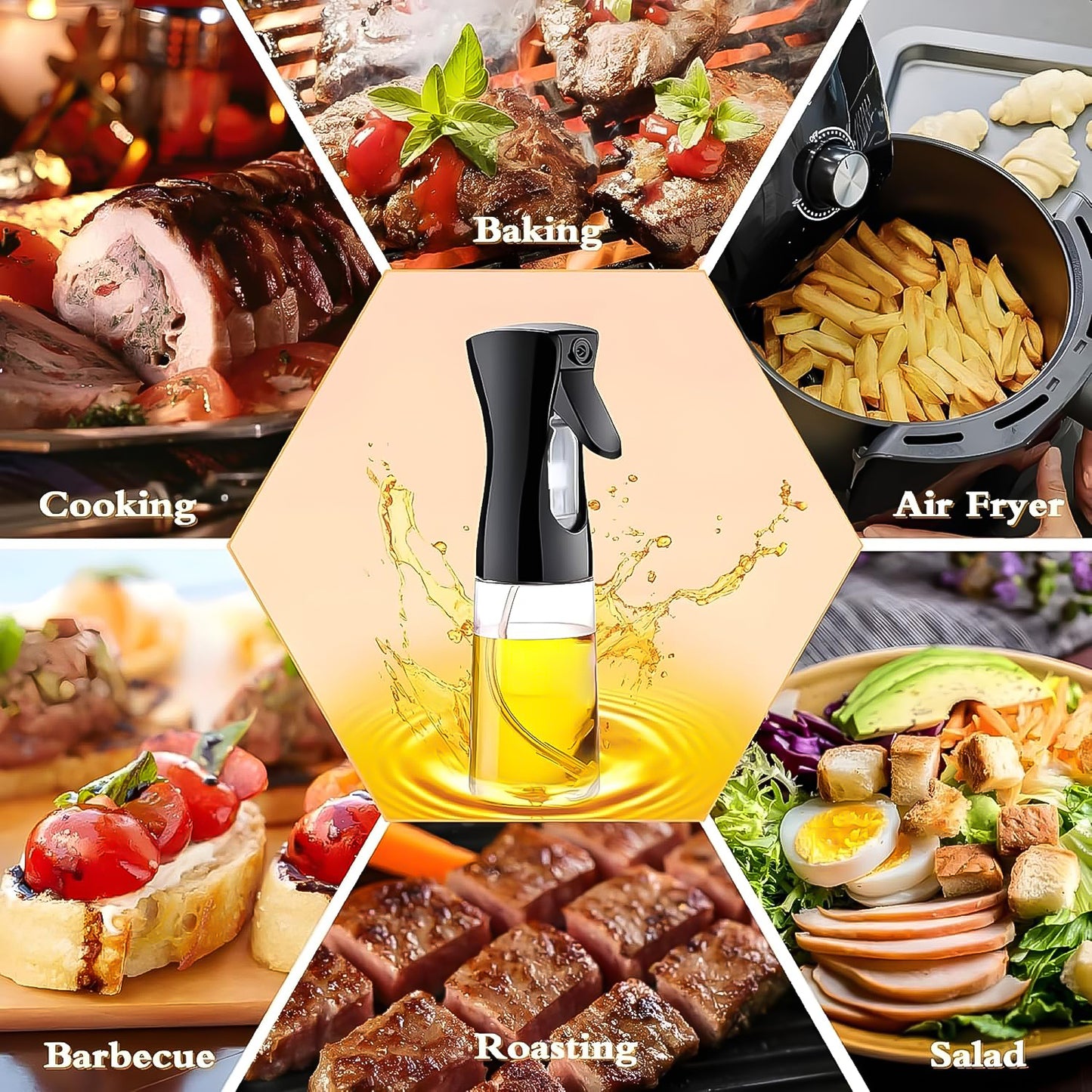 Plastic Oil Spray Bottle - Versatile Kitchen Gadgets (250 Ml Approx)